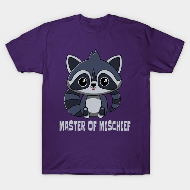 Raccoon Master of Mischief T-Shirt by RoeArtwork